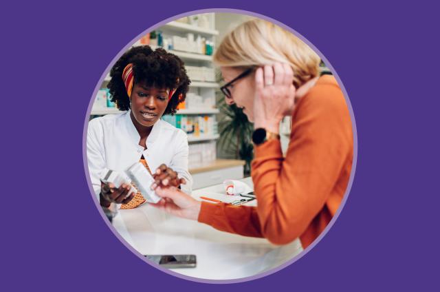 pharmacist and customer