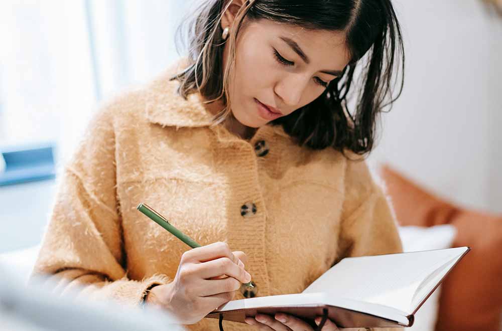 woman keeping a seizure diary