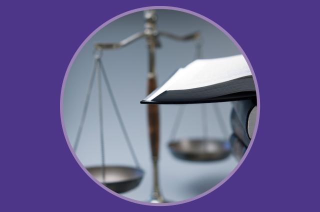 scales of justice and books